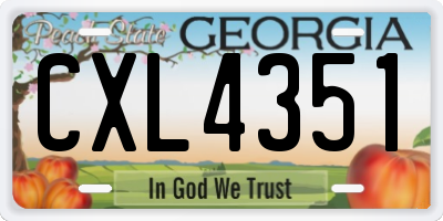 GA license plate CXL4351