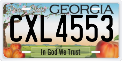 GA license plate CXL4553