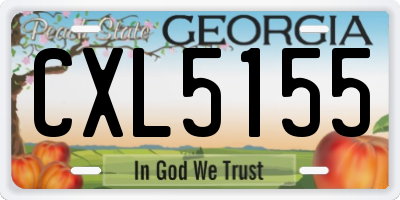 GA license plate CXL5155
