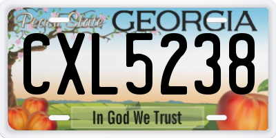 GA license plate CXL5238