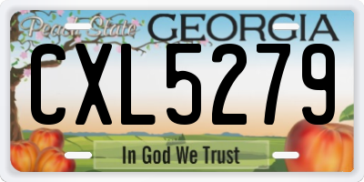 GA license plate CXL5279