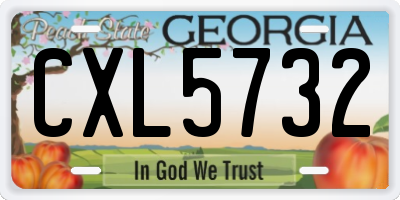 GA license plate CXL5732