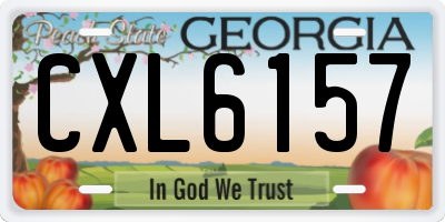GA license plate CXL6157