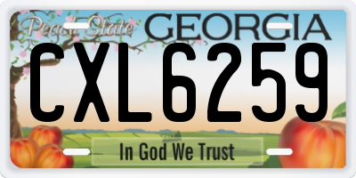 GA license plate CXL6259
