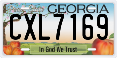 GA license plate CXL7169