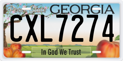 GA license plate CXL7274