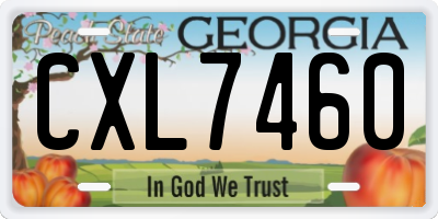GA license plate CXL7460