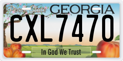 GA license plate CXL7470