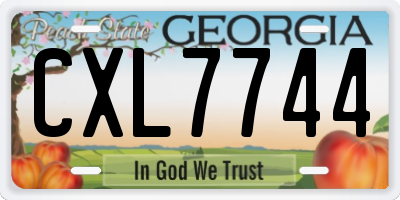 GA license plate CXL7744
