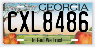 GA license plate CXL8486