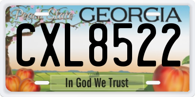 GA license plate CXL8522