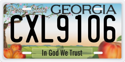 GA license plate CXL9106
