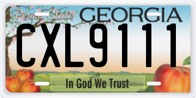 GA license plate CXL9111