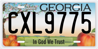 GA license plate CXL9775