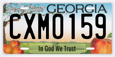 GA license plate CXM0159