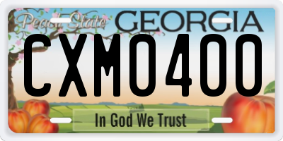 GA license plate CXM0400