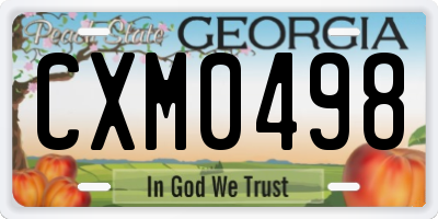 GA license plate CXM0498
