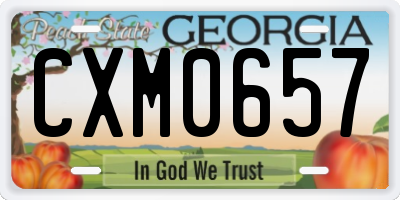 GA license plate CXM0657