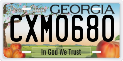 GA license plate CXM0680