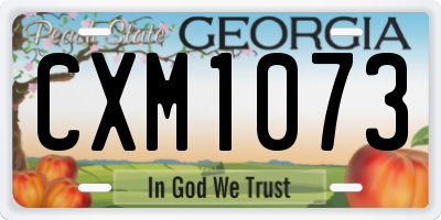 GA license plate CXM1073