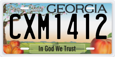GA license plate CXM1412