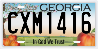 GA license plate CXM1416