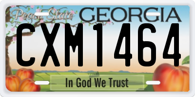 GA license plate CXM1464