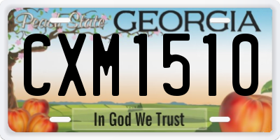 GA license plate CXM1510