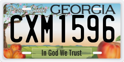 GA license plate CXM1596