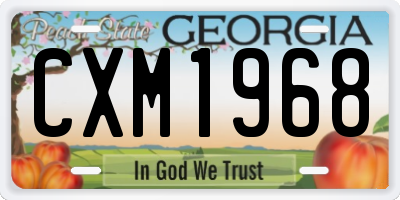 GA license plate CXM1968