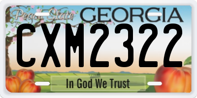 GA license plate CXM2322
