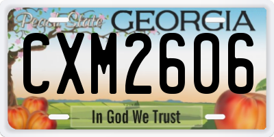GA license plate CXM2606