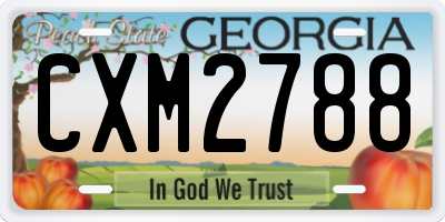 GA license plate CXM2788