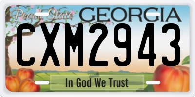 GA license plate CXM2943