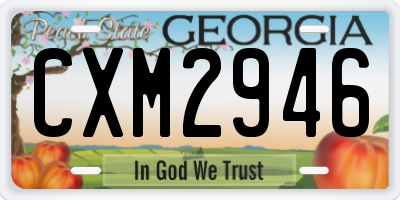 GA license plate CXM2946