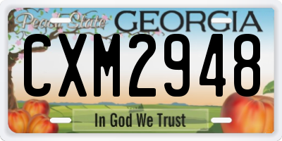GA license plate CXM2948