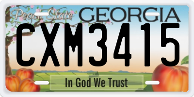 GA license plate CXM3415