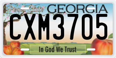 GA license plate CXM3705
