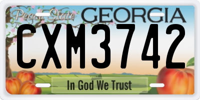 GA license plate CXM3742