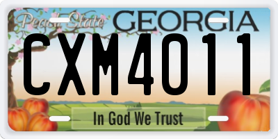 GA license plate CXM4011