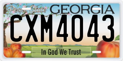 GA license plate CXM4043