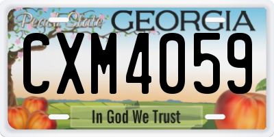 GA license plate CXM4059