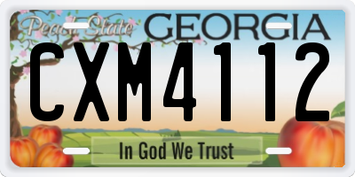 GA license plate CXM4112