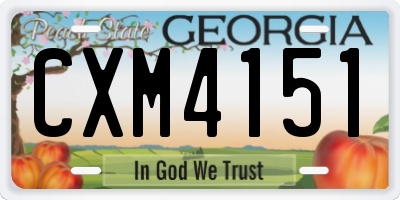 GA license plate CXM4151