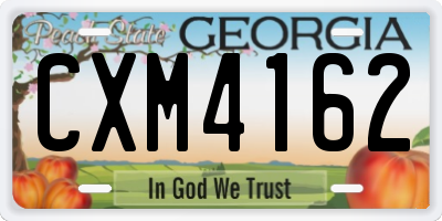 GA license plate CXM4162