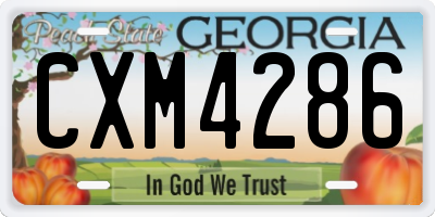 GA license plate CXM4286