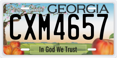 GA license plate CXM4657