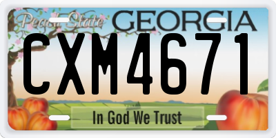 GA license plate CXM4671