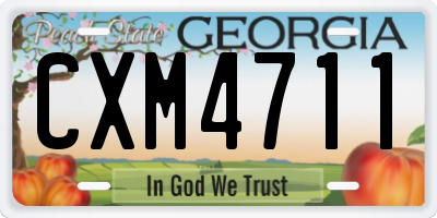 GA license plate CXM4711