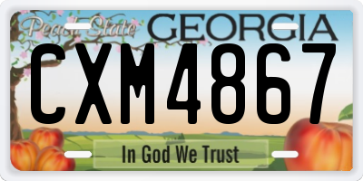 GA license plate CXM4867